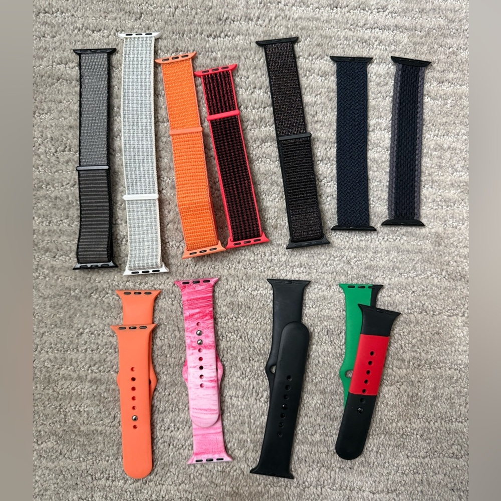 Apple Watch bands for 38-42mm watch- excellent or new condition. 11 bands total!